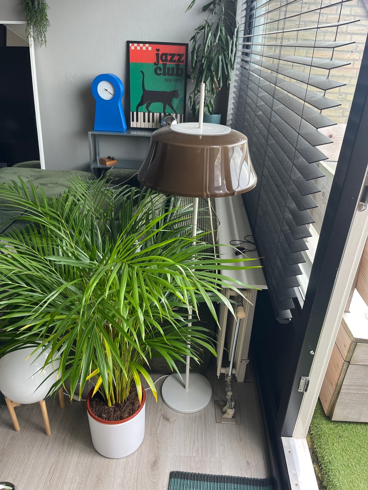 Vintage jaren '70 vloerlamp, Ophalen, Kunststof, 100 tot 150 cm, E27 (groot)