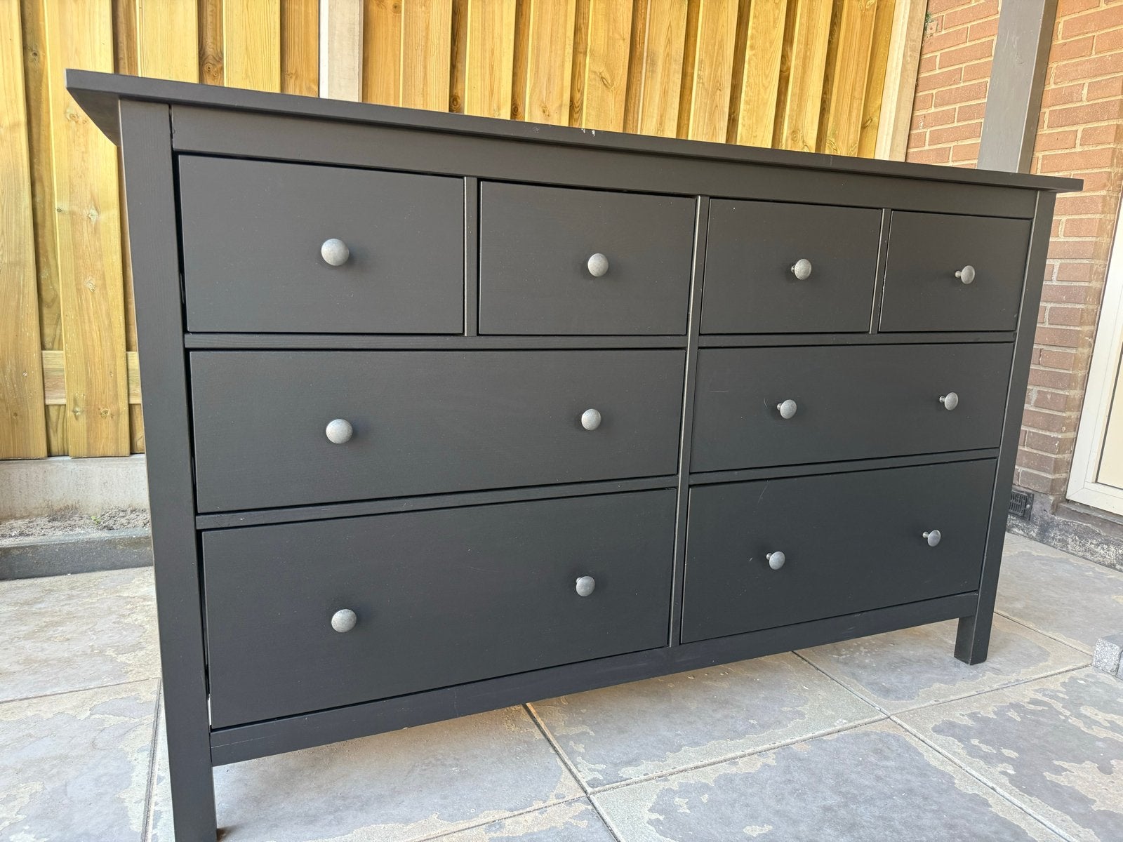 Ikea Hemnes Zwarte ladekast met 8 lades - Gebruikt, Gebruikt, 50 tot 70 cm, Ophalen of Verzenden, 100 cm of meer