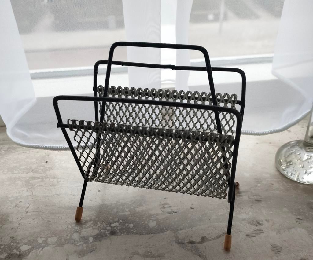 Vintage jaren '60 stalen brieven houder in Pilastro stijl., Ophalen of Verzenden, Gebruikt, Metaal, Vintage