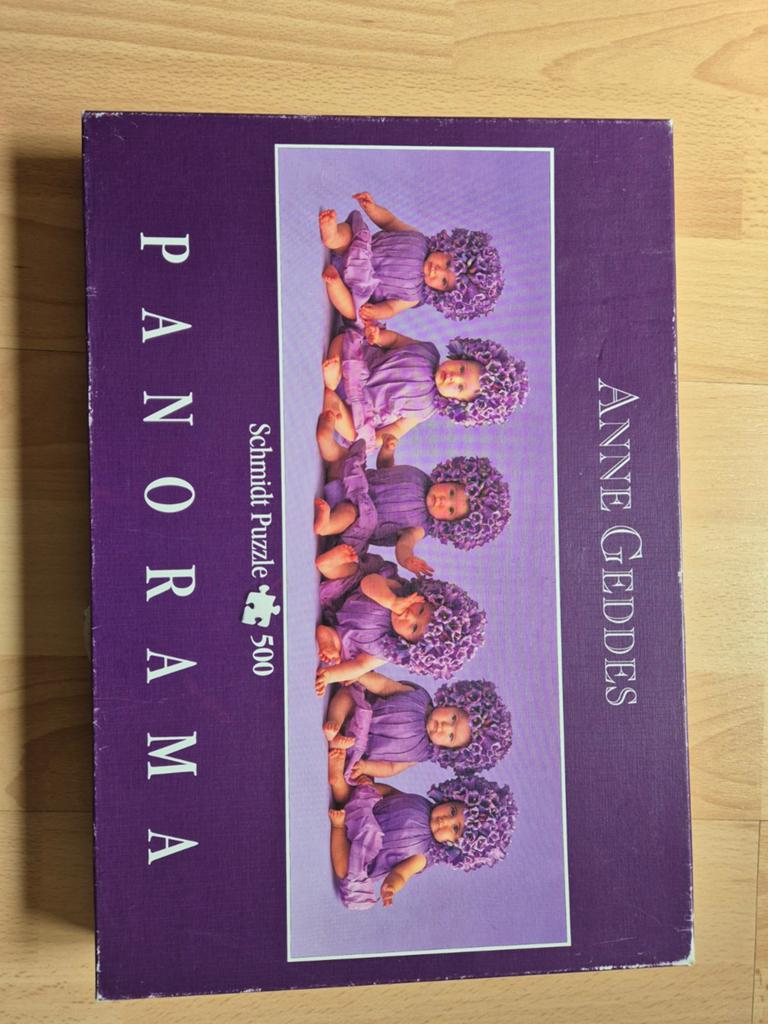 Anne Geddes Panorama Puzzel 500 stukjes, Ophalen of Verzenden, Meer dan 50 stukjes, Gebruikt, 6 jaar of ouder