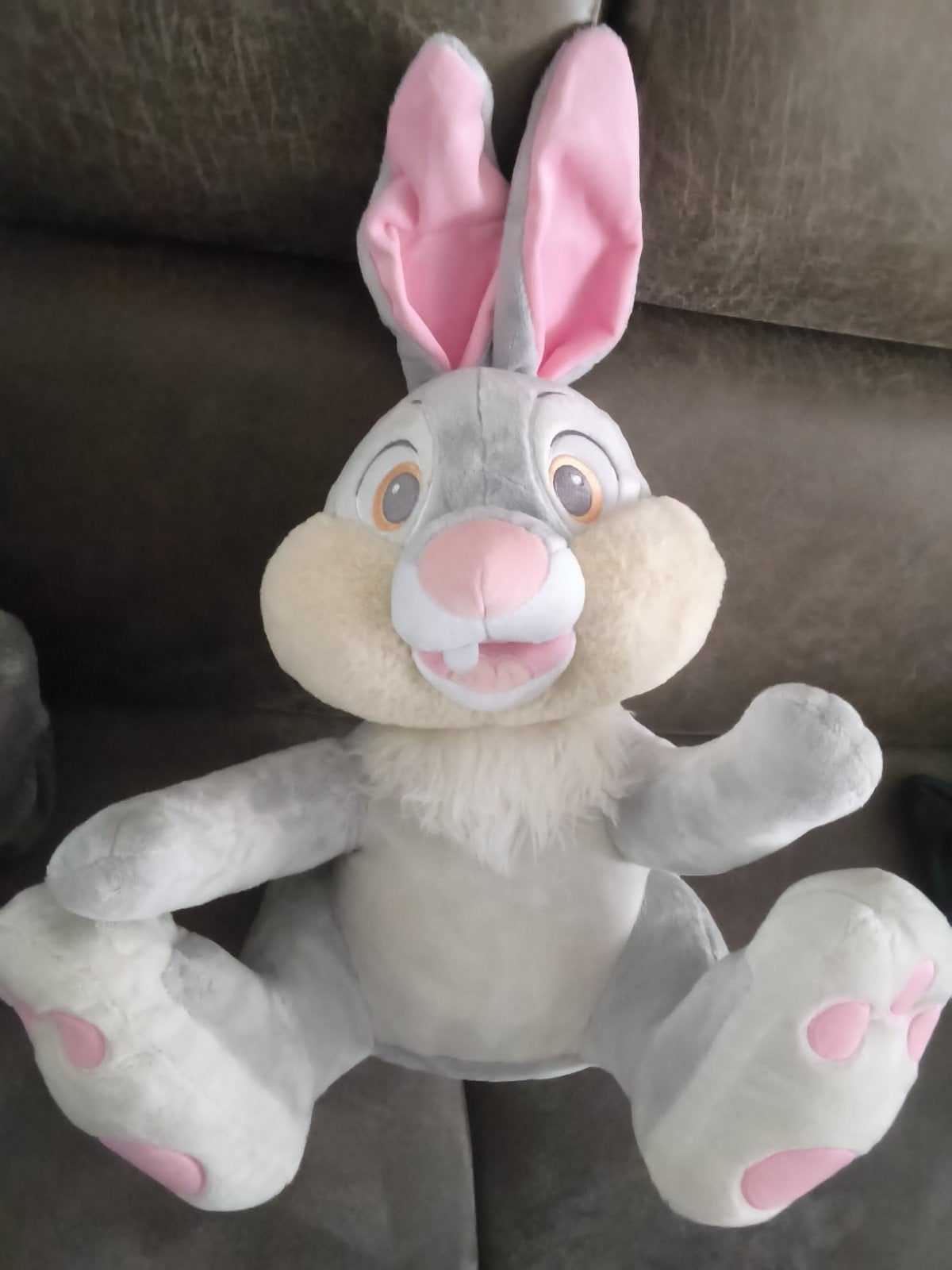 Disney Knuffel Stampertje - 43 cm hoog, Disney, Grijs, Konijn, Ophalen of Verzenden