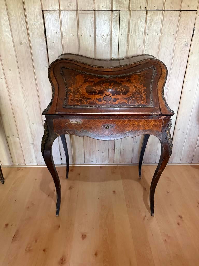 Antiek Frans Cilinderbureau - Sierlijk Roll-Top Schrijfburea, Ophalen