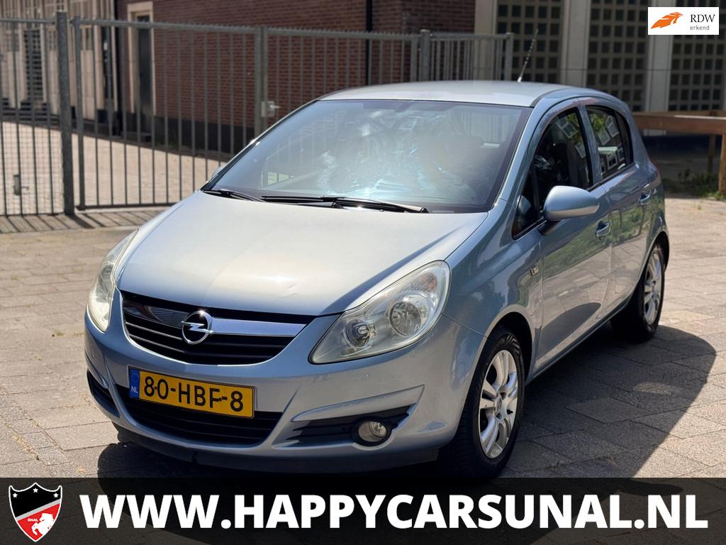 Opel Corsa 1.4-16V Enjoy, AIRCO, NAP , APK, Voorwielaandrijving, Gebruikt, 4 cilinders, Blauw