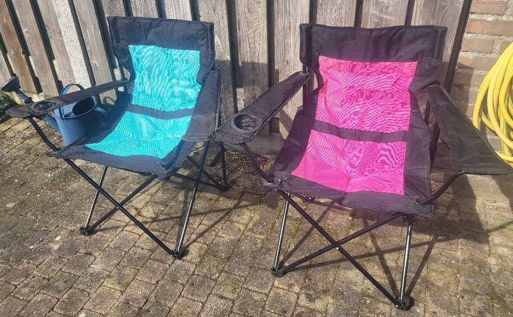 2 opvouwbare festival/strand/campingstoelen + opbergtasje, Ophalen, Overige