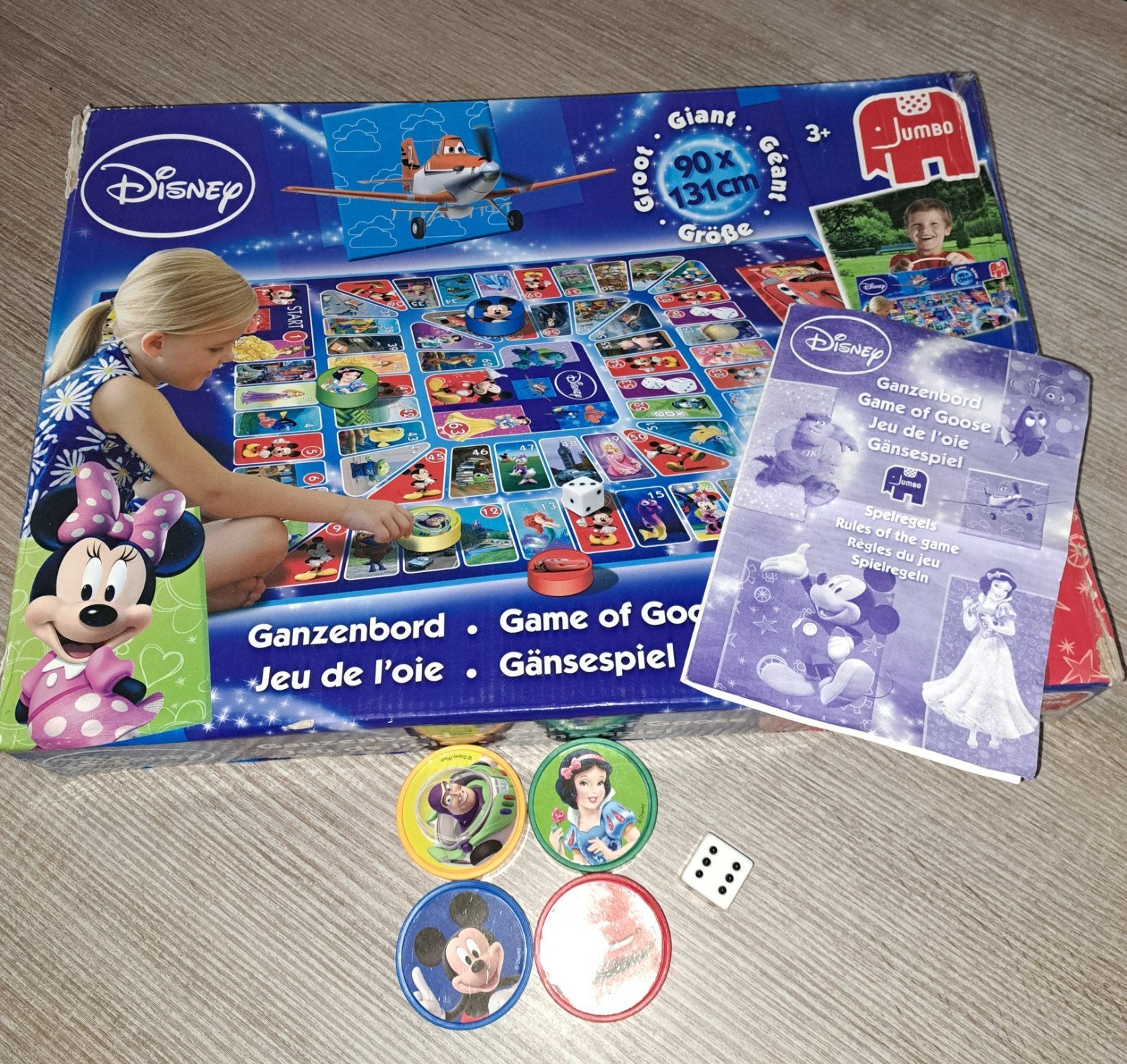 Disney Ganzenbord XL, Drie of vier spelers, Ophalen of Verzenden, Zo goed als nieuw, Jumbo