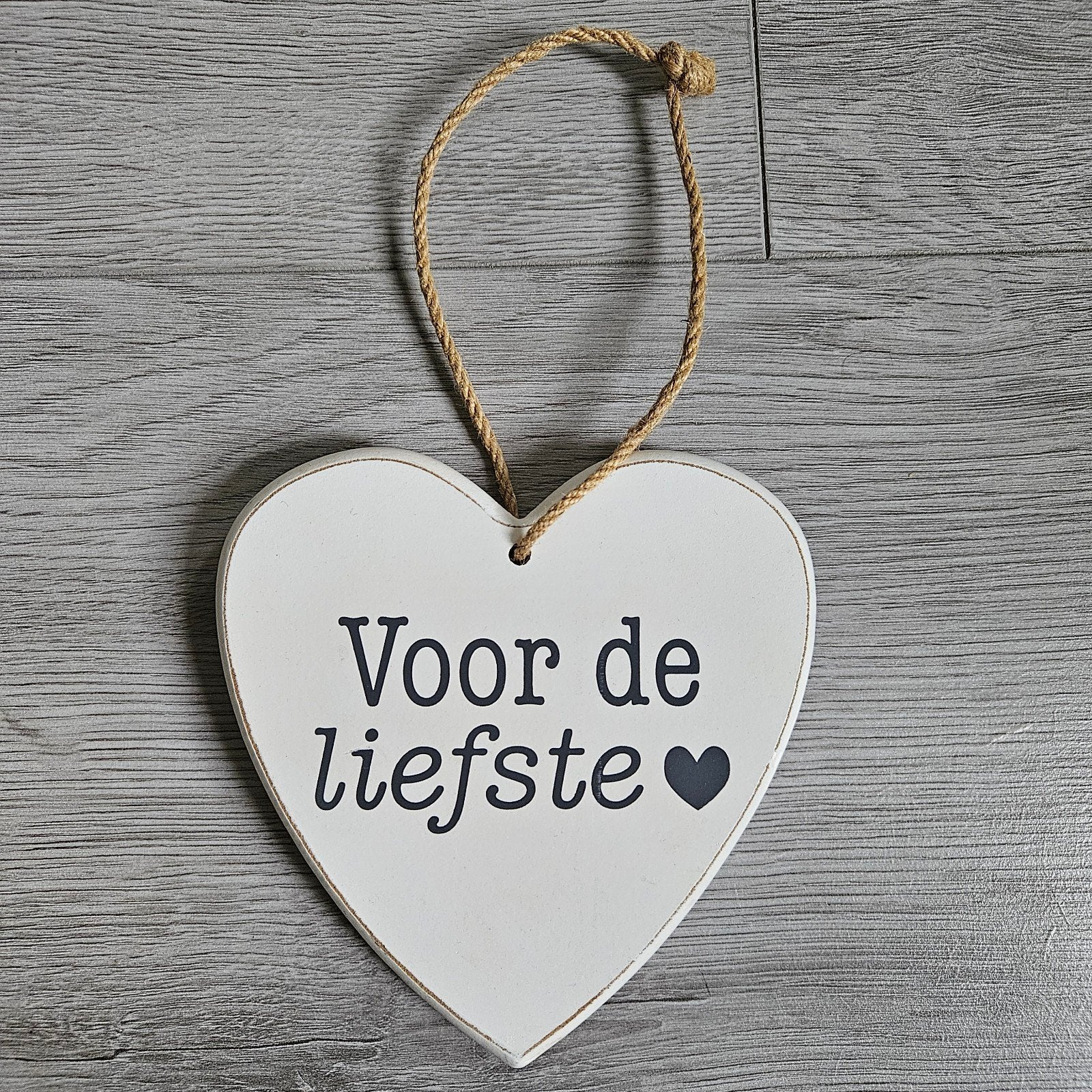 Opruiming: Houten hart 'Voor de liefste' - Decoratie, Ophalen of Verzenden