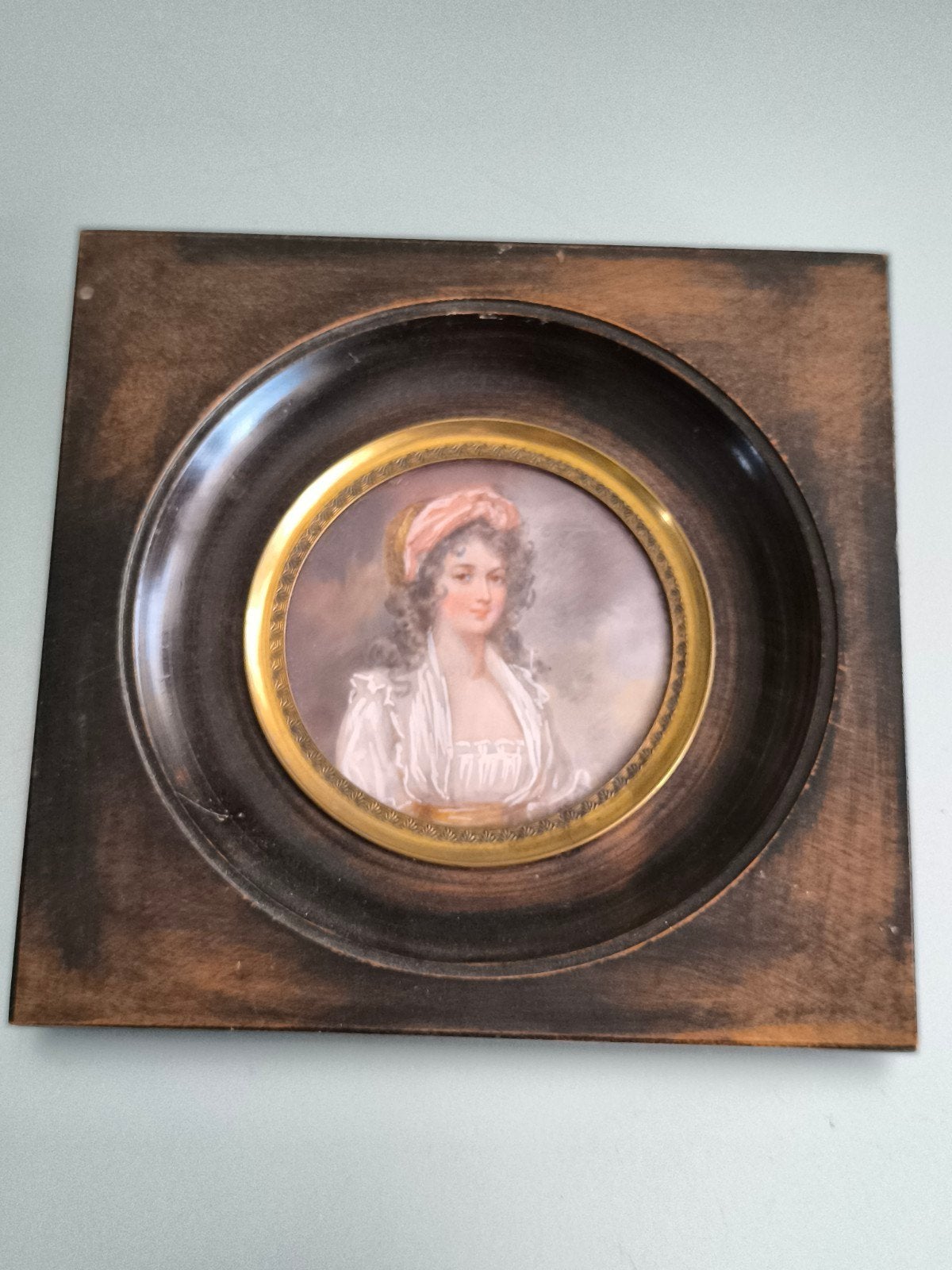 Antiek portret miniatuur vrouw begin 19e eeuw, Ophalen of Verzenden