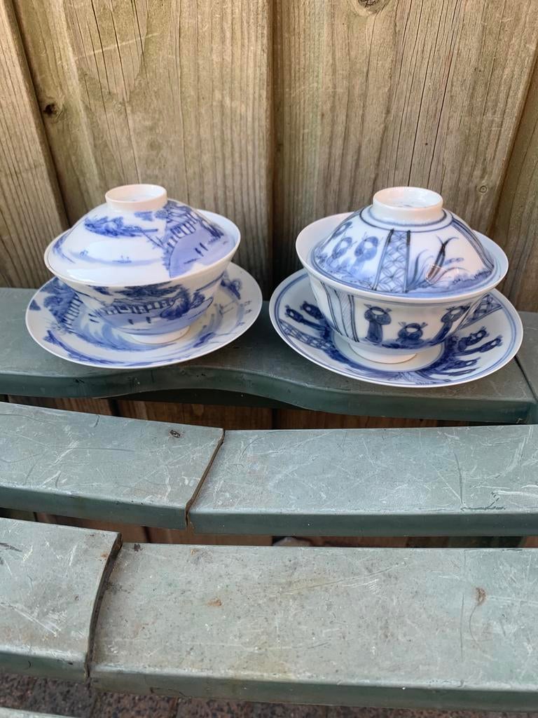 2 Chinese eierschaal porseleinen kommetjes, Verzenden