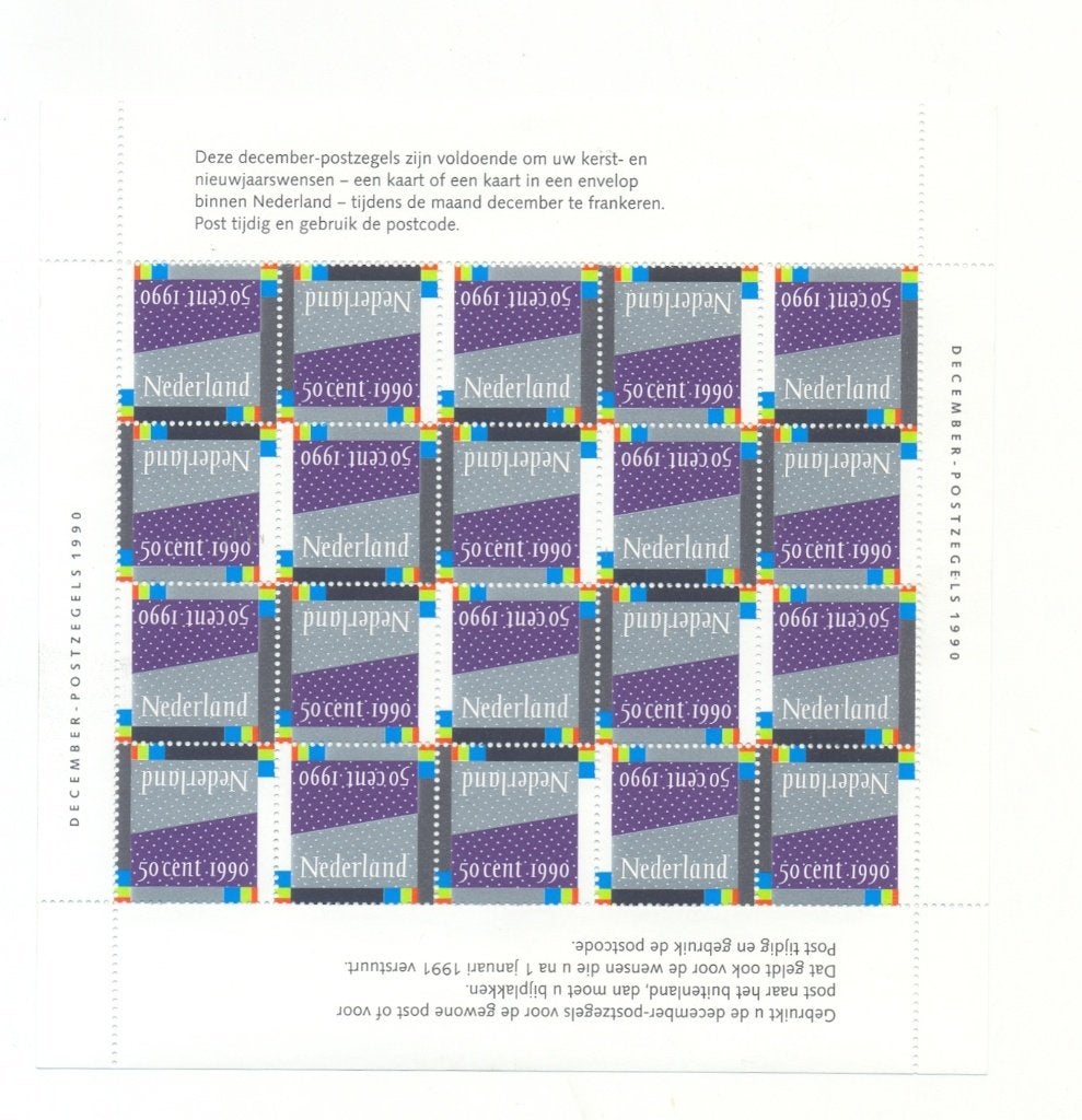 Vel decemberzegels 1990, no v1461, postfris, Ophalen of Verzenden, Postfris