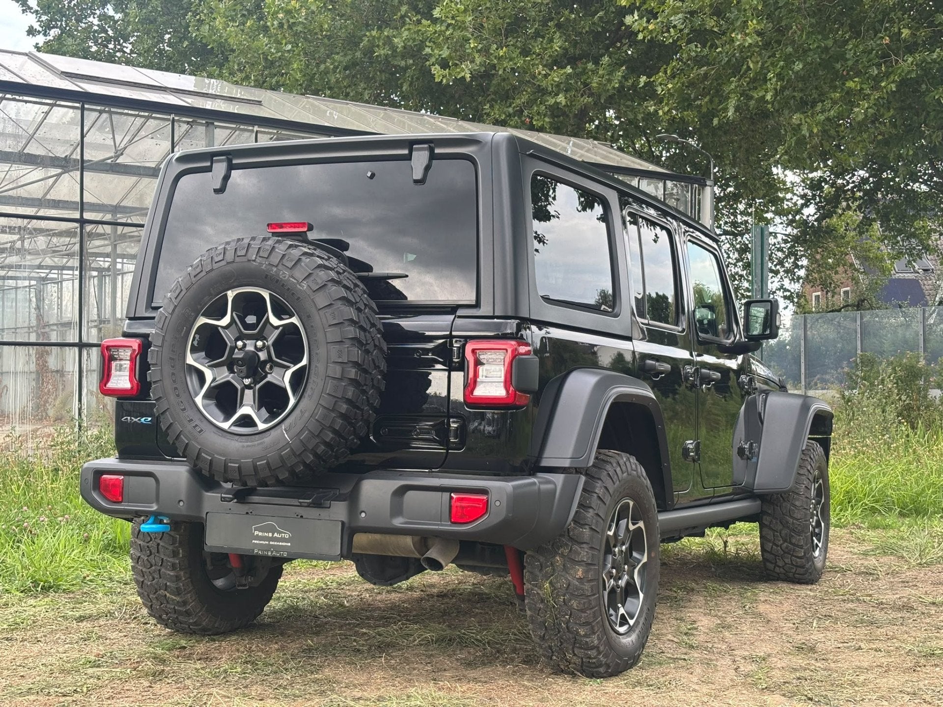 Jeep Wrangler Unlimited 4xe 380 Rubicon CAMERA V+A|ACC|STUUR, Auto's, Zwart, 4 cilinders, Cabriolet, Bedrijf