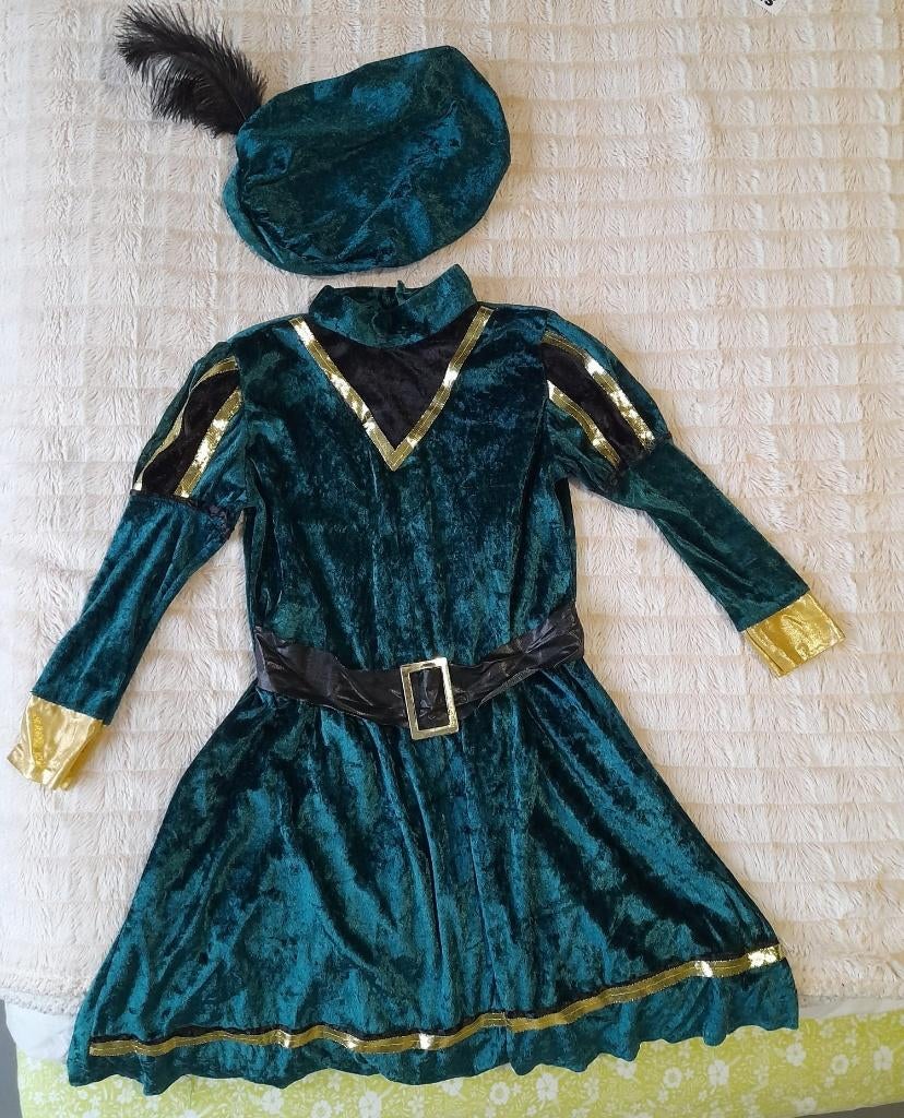 Child's Piet Green Costume - As Good As New, Ophalen, Zo goed als nieuw, 122 t/m 128, Jongen of Meisje