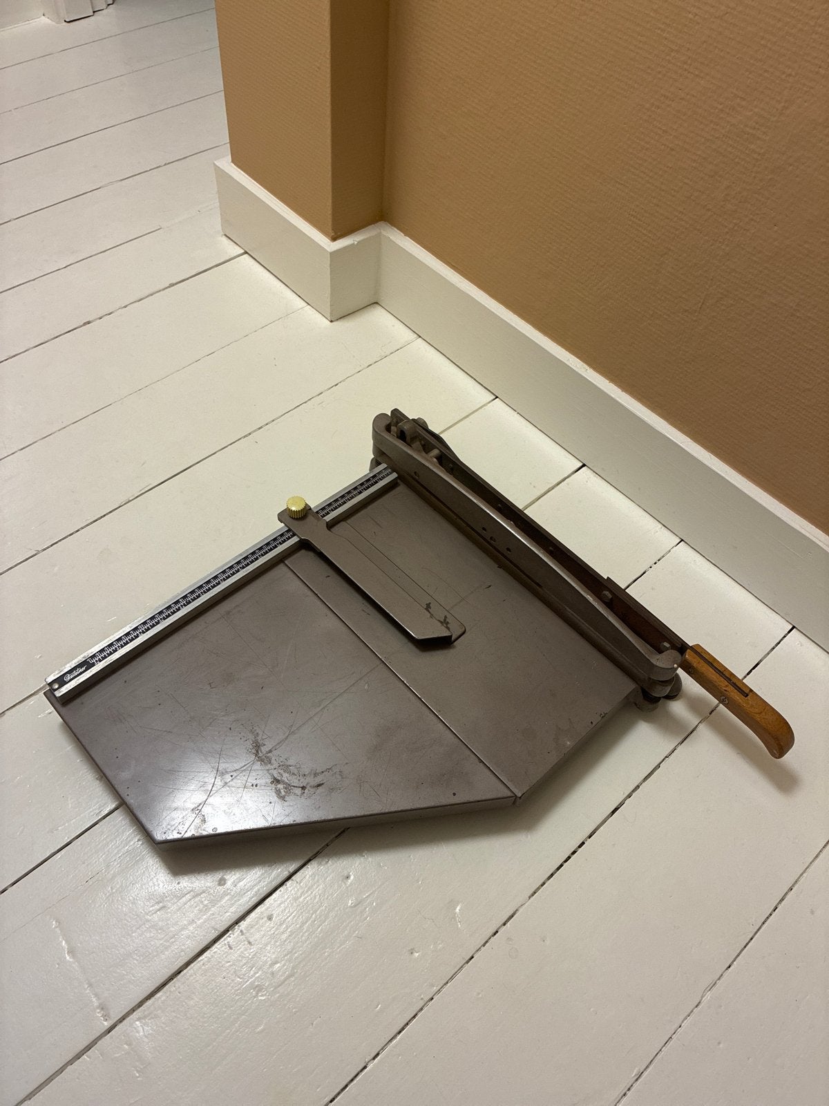 Vintage papiersnijder / snijmachine voor papier, Ophalen, Gebruikt, Overige typen