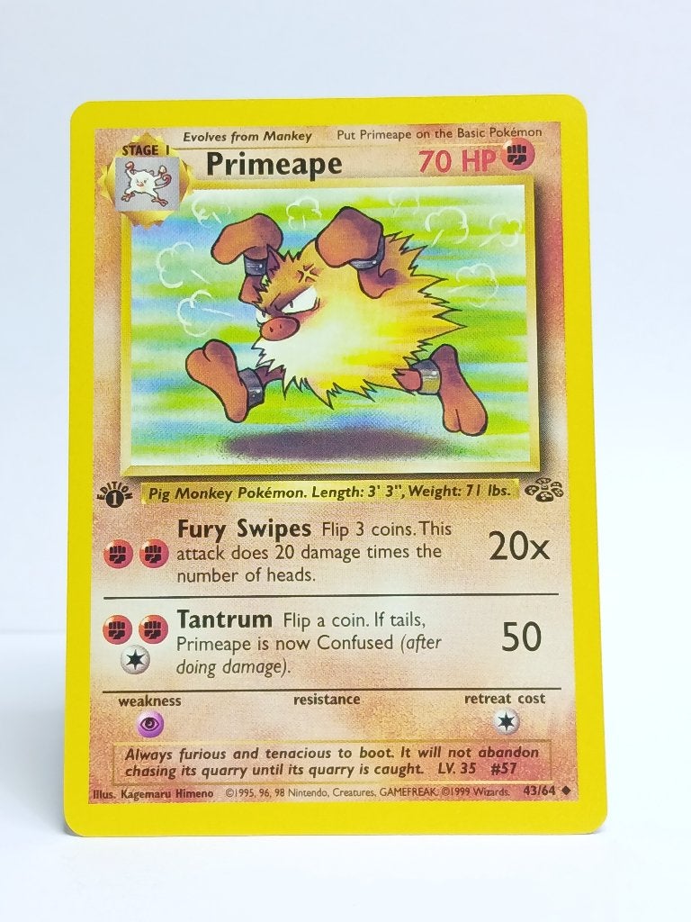 Pokémon - Jungle - 1st Edition - Primeape - 43/64 - Non Holo, Verzenden, Zo goed als nieuw, Losse kaart, Foil