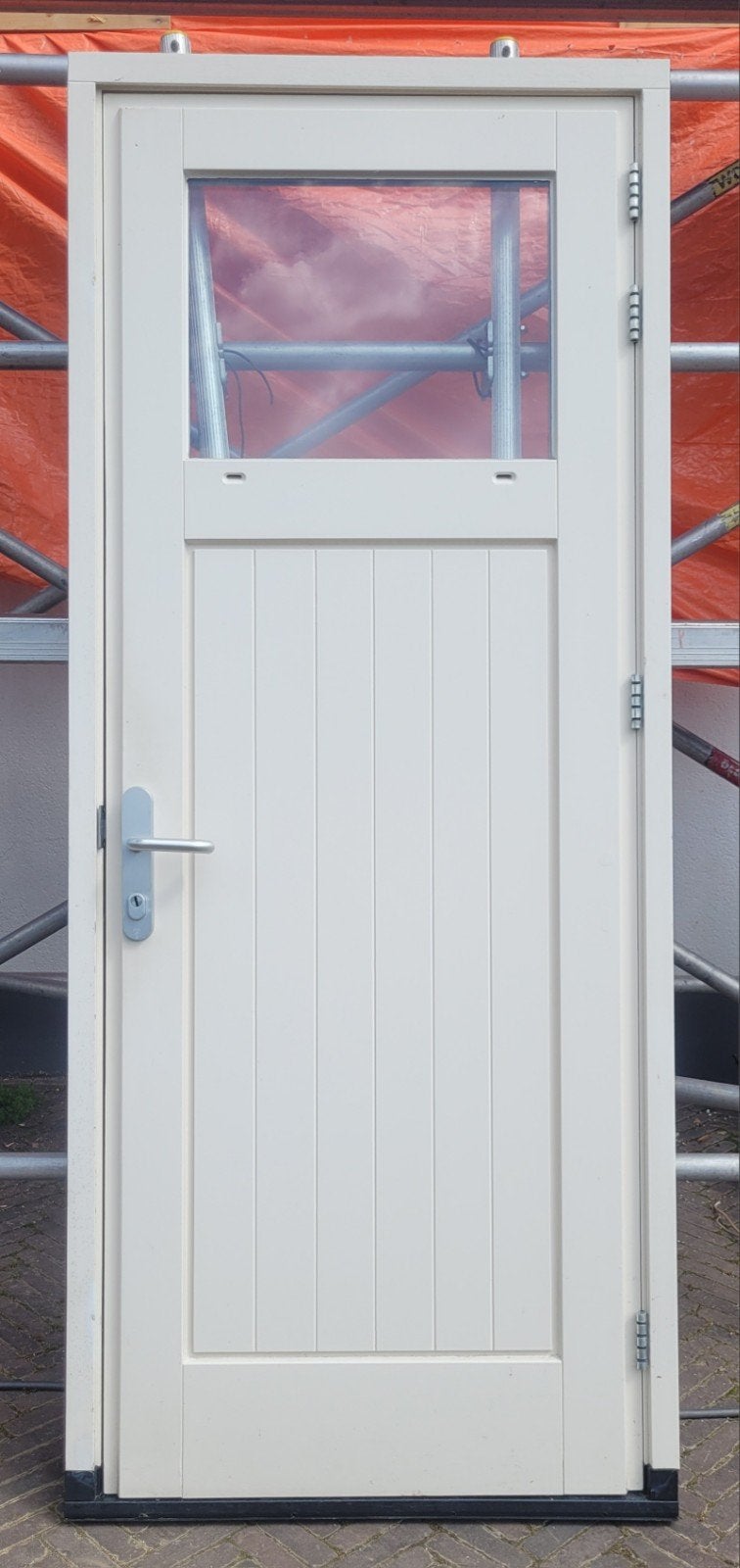 Mooie hardhouten buitendeur/achterdeur inclusief kozijn!, Ophalen, 80 tot 100 cm, 215 cm of meer, Buitendeur