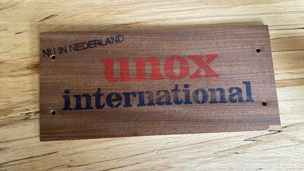 Unox reclamebordje, Antiek en Kunst, Ophalen of Verzenden