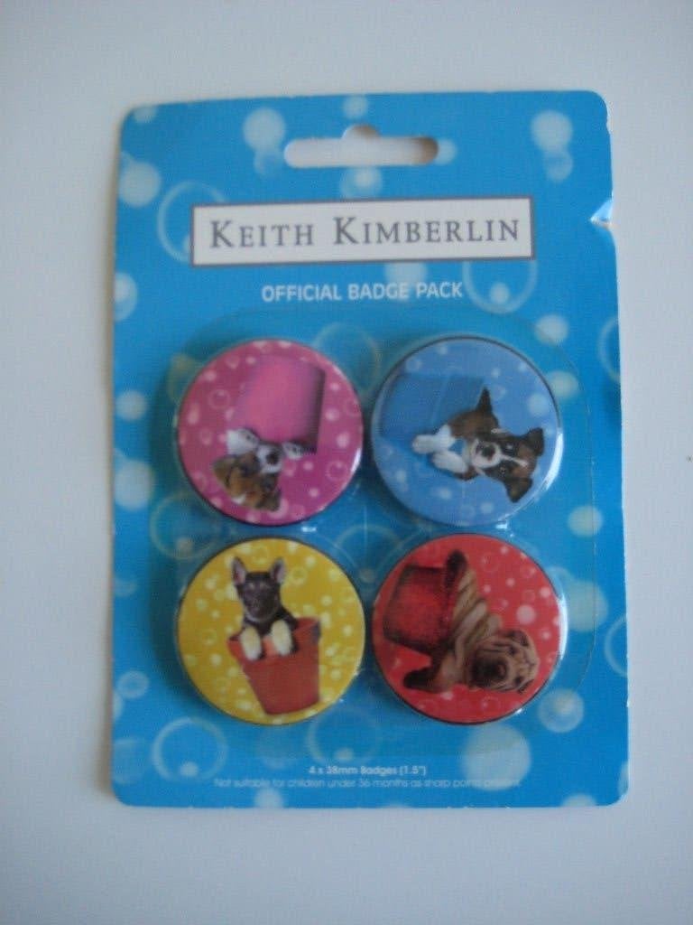 4 Keith Kimberlin buttons Sharpei Jack Russel Boxer NIEUW, Ophalen of Verzenden, Nieuw, Dier of Natuur, Button