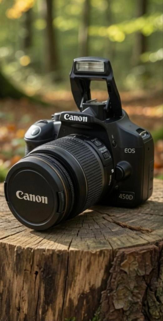 Canon EOS 450D Spiegelreflexcamera met 18-55 mm  lens, Ophalen of Verzenden