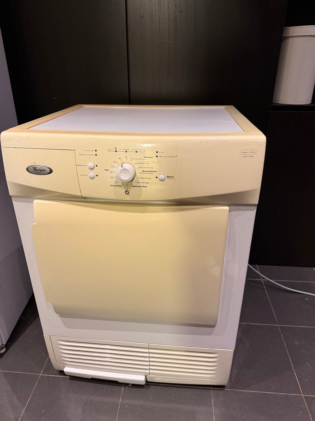 Whirlpool AWZ7460  Wasdroger - 6 kg, Ophalen, Gebruikt, 4 tot 6 kg, Voorlader