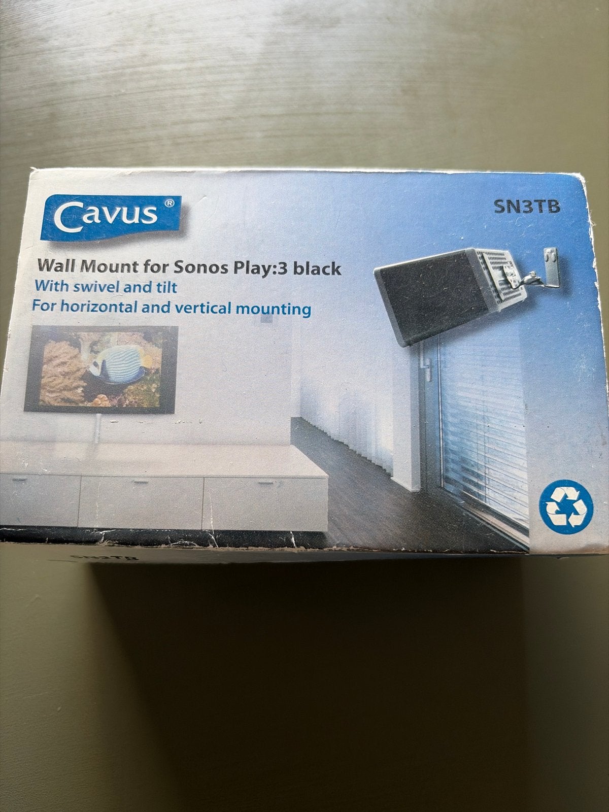 Cavus Sonos Play:3 Muurbeugel Zwart - Draaibaar & Kantelbaar, Overige typen, Nieuw, Ophalen of Verzenden, Sonos
