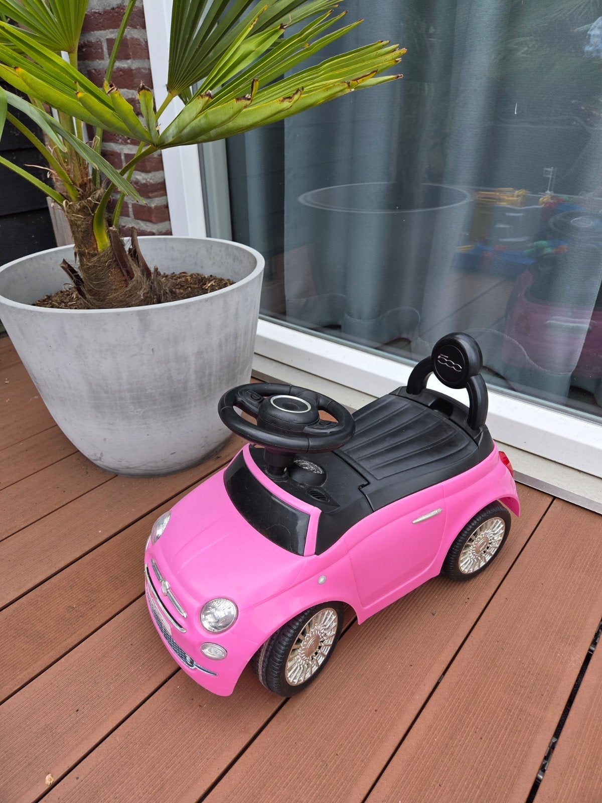 Roze Fiat 500 loopauto voor kinderen, Ophalen of Verzenden, Gebruikt