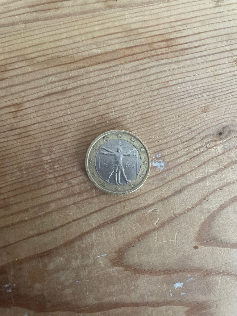 Zelfzame italiaanse 2002 da Vinci 1 euromunt, Postzegels en Munten, Munten | Europa | Euromunten, Ophalen, Italië, 5 euro, Losse munt