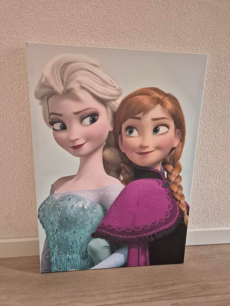 Frozen Elsa & Anna Canvas Schilderij, Ophalen, Zo goed als nieuw