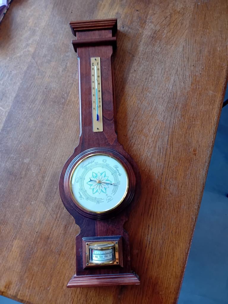 Vintage Weerstation: Barometer, Thermometer, Hygrometer, Audio, Tv en Foto, Weerstations en Barometers, Ophalen of Verzenden, Gebruikt