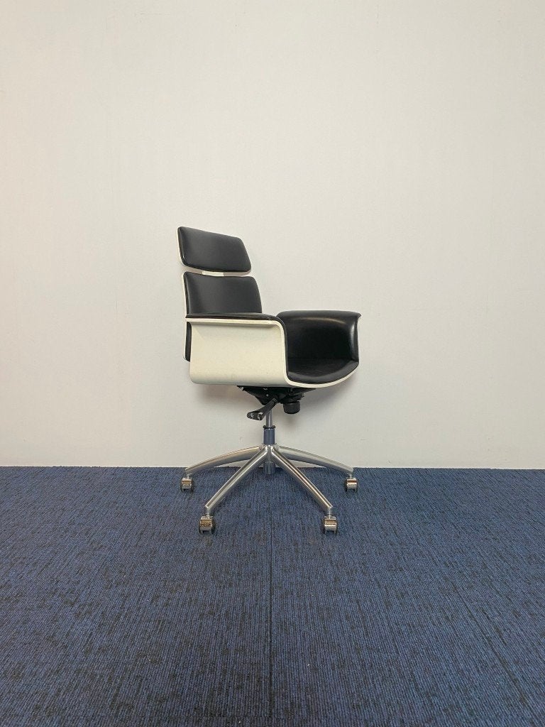 3 x Vergaderstoel Vepa Fado-KKH - zwart leder, chroom frame
