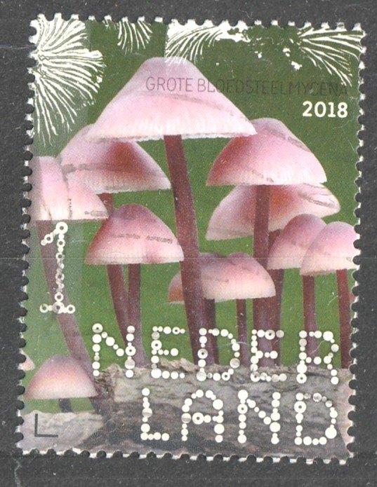 220 N beleef de natuur 2018 Grote bloedsteel Mycena, Verzenden, Na 1940, Gestempeld