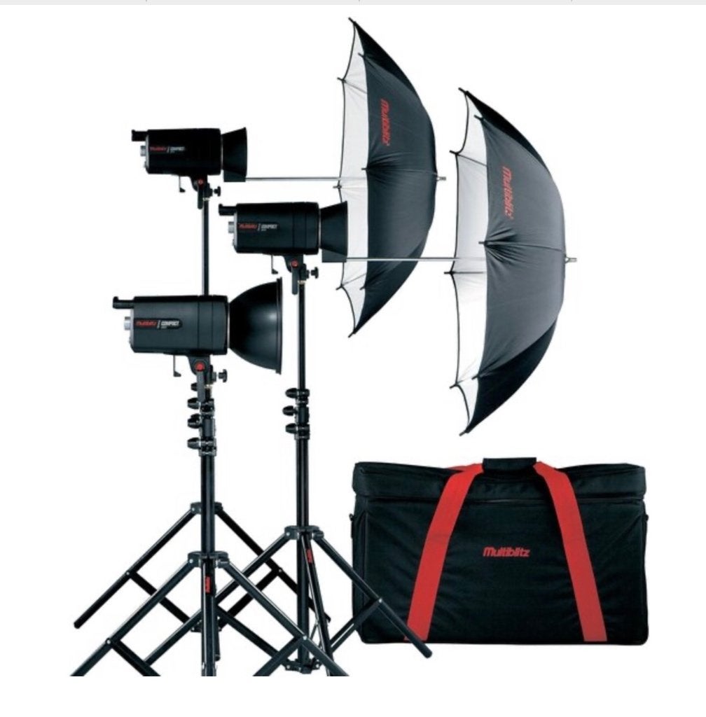 Mobiele fotostudio set, Multiblitz E-300, Ophalen, Gebruikt, Complete fotostudio