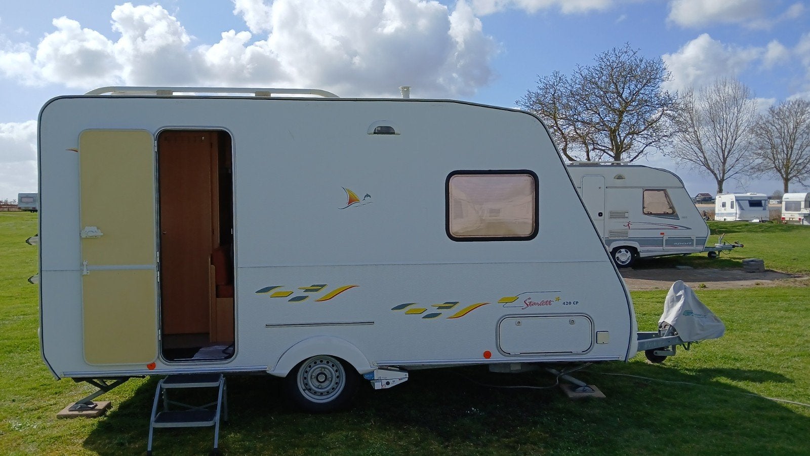 Sterckeman Starlett 420 2005,-mover 2025-fietsrek-v.tent2026, Caravans en Kamperen, Gascomfoor, Sterckeman, Treinzit, Dwarsbed