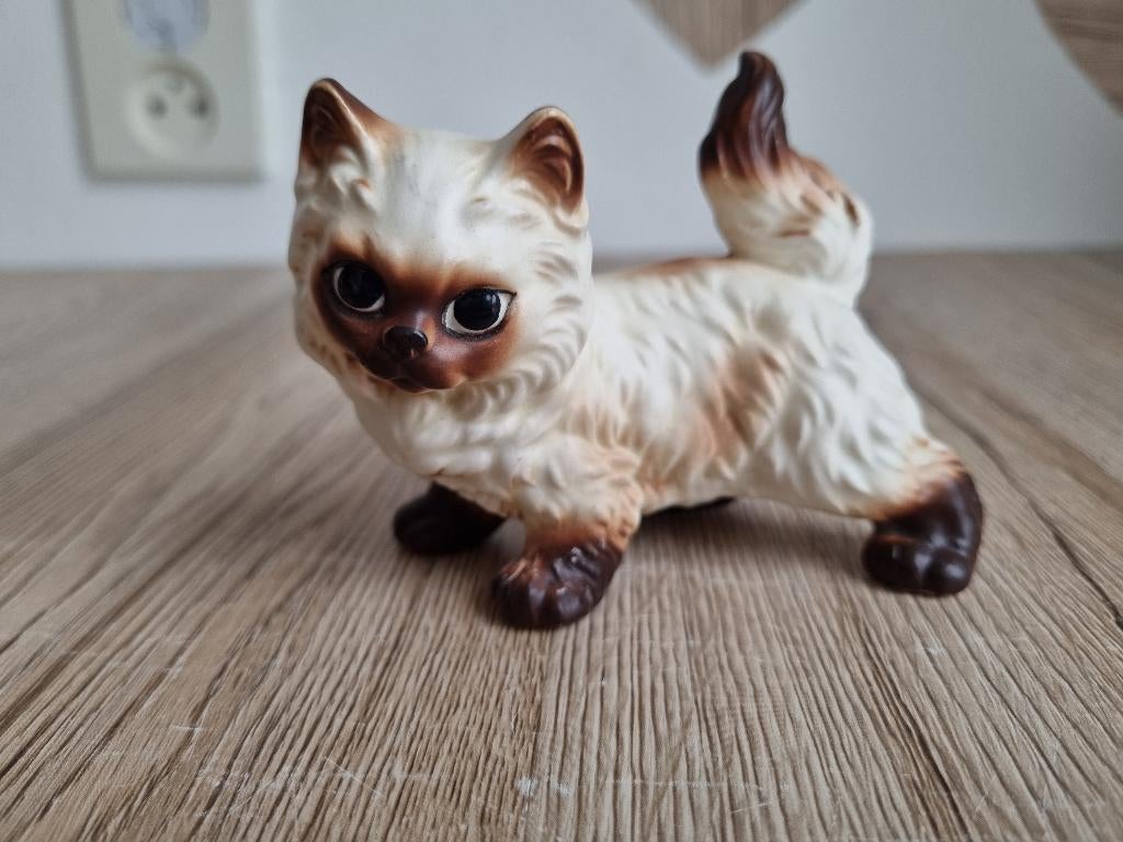 Mooie Vintage Perzische Kat Beeld Decoratie Norcrest Persian, Verzenden, Gebruikt, Dier