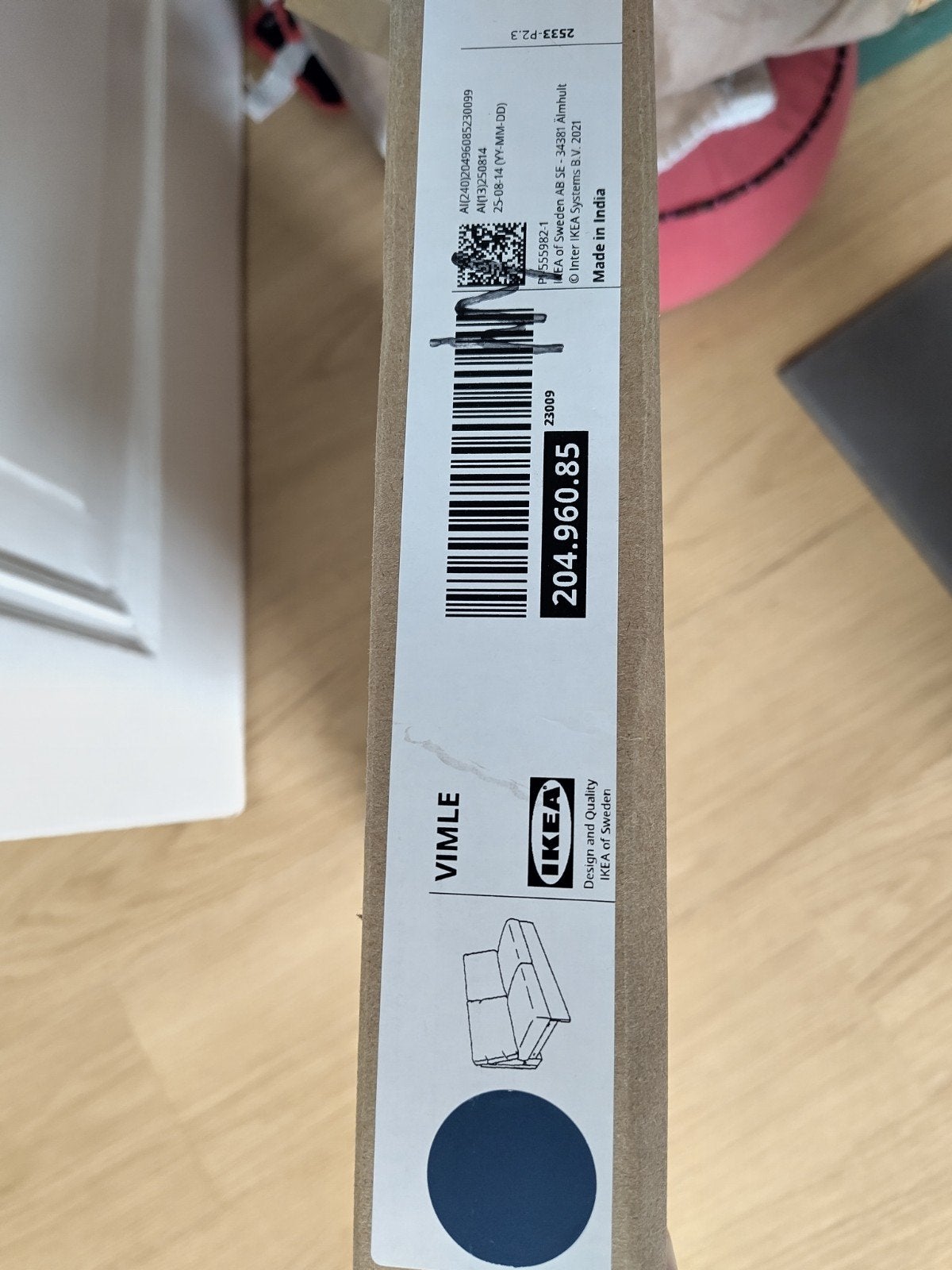 IKEA Vimle hoes Saxemara zwartblauw 2-zitsbank, 75 tot 100 cm, Ophalen of Verzenden, Rechte bank, Stof