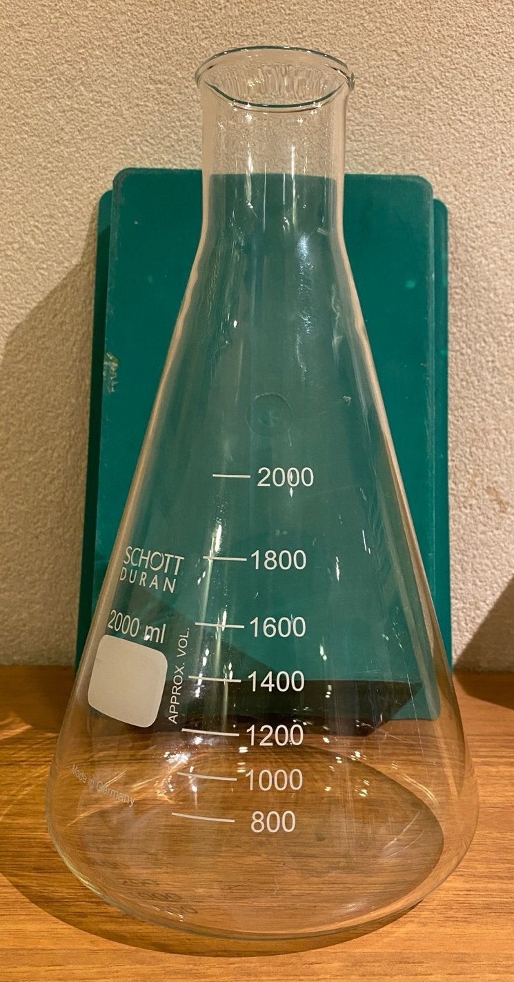Erlenmeyer 2000 ml Laboratorium Glaswerk, Ophalen of Verzenden, Zo goed als nieuw