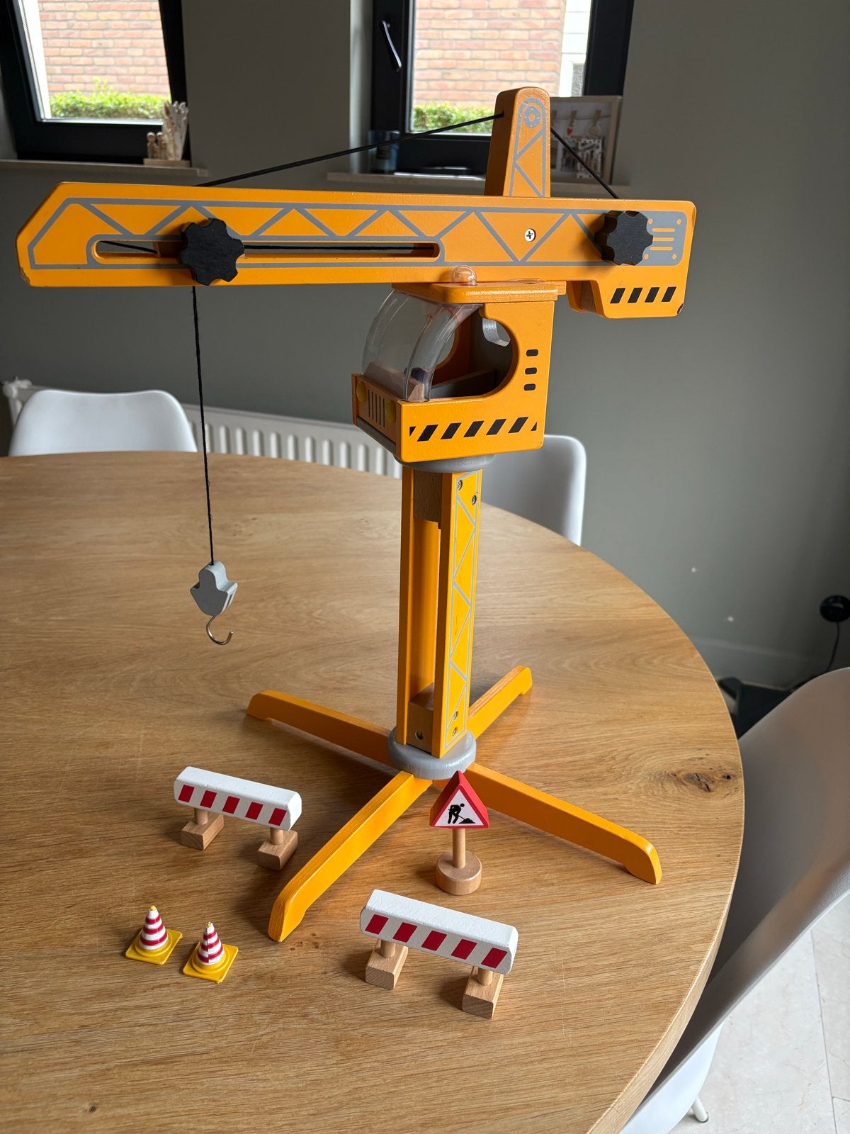 Hape Houten Hijskraan met Accessoires, Ophalen of Verzenden, Zo goed als nieuw, Overige typen