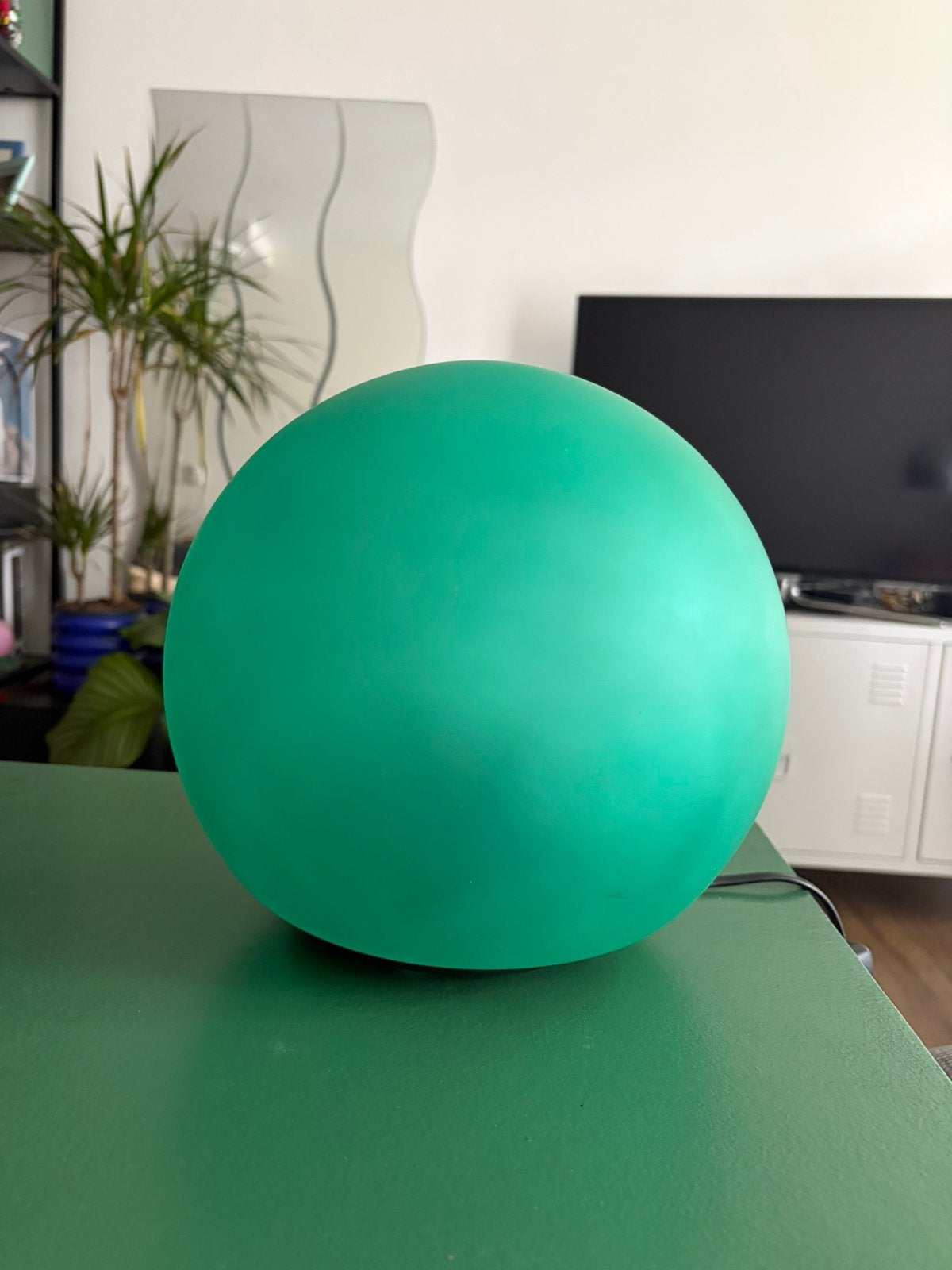 Tafellamp fado ikea aqua groen, Gebruikt, Ophalen of Verzenden, Glas, Minder dan 50 cm