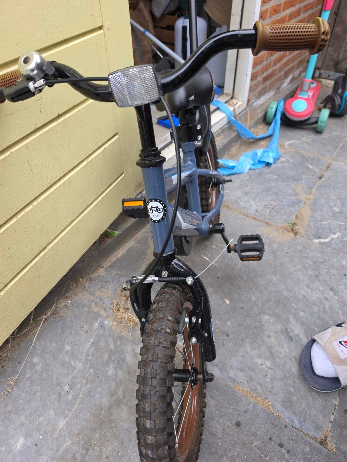Leuke kinderfiets met duwstang - goede staat, Ophalen, Gebruikt, Velgrem, Cycle
