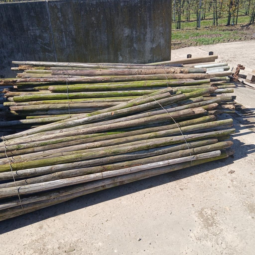 Te koop fruitboompalen., Tuin en Terras, Palen, Balken en Planken, Ophalen, Gebruikt, 180 tot 250 cm, Palen