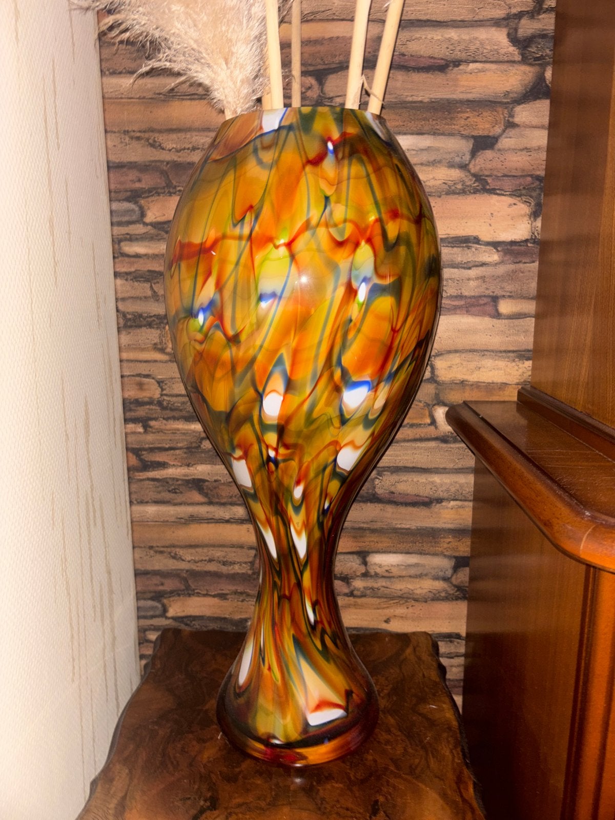 Grote Murano Glas Vaas - Kleurrijk en Uniek Design, Antiek en Kunst, Ophalen