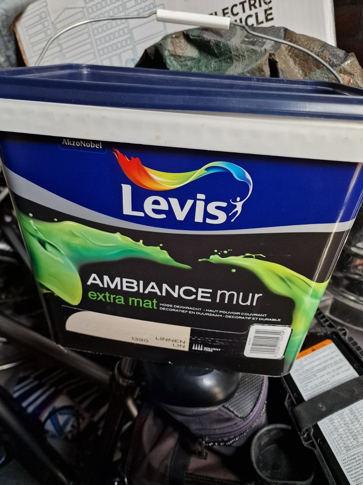 Levis Ambiance Mur Extra Mat Muurverf Linnen 1390, Ophalen, Gebruikt, Verfspuit of Verfpomp
