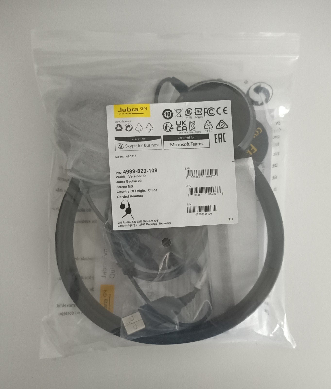 Jabra Evolve 20 USB Headset - Nieuw in verpakking, Ophalen, Nieuw, Overige merken