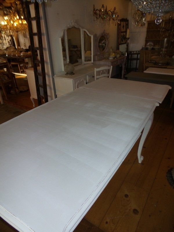 Queen ann eettafel gerestyled met witte krijtverf, Ophalen, Eikenhout, 200 cm of meer, 50 tot 100 cm