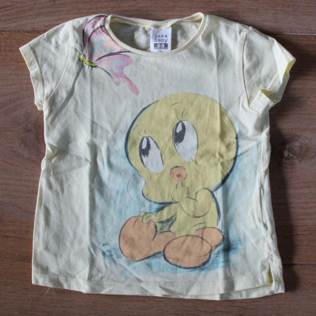 Tweety T-shirt van Zara 74, Kinderen en Baby's, Babykleding | Maat 74, Gebruikt, Meisje, Ophalen of Verzenden, Zara