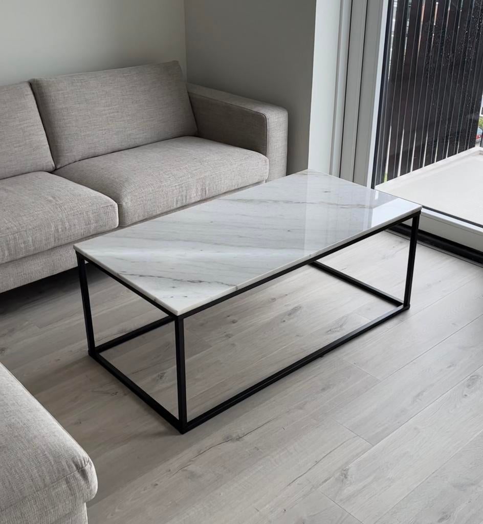Echte marmeren salontafel met gratis glasplaat, Ophalen, Overige materialen, 100 tot 150 cm, 50 tot 100 cm