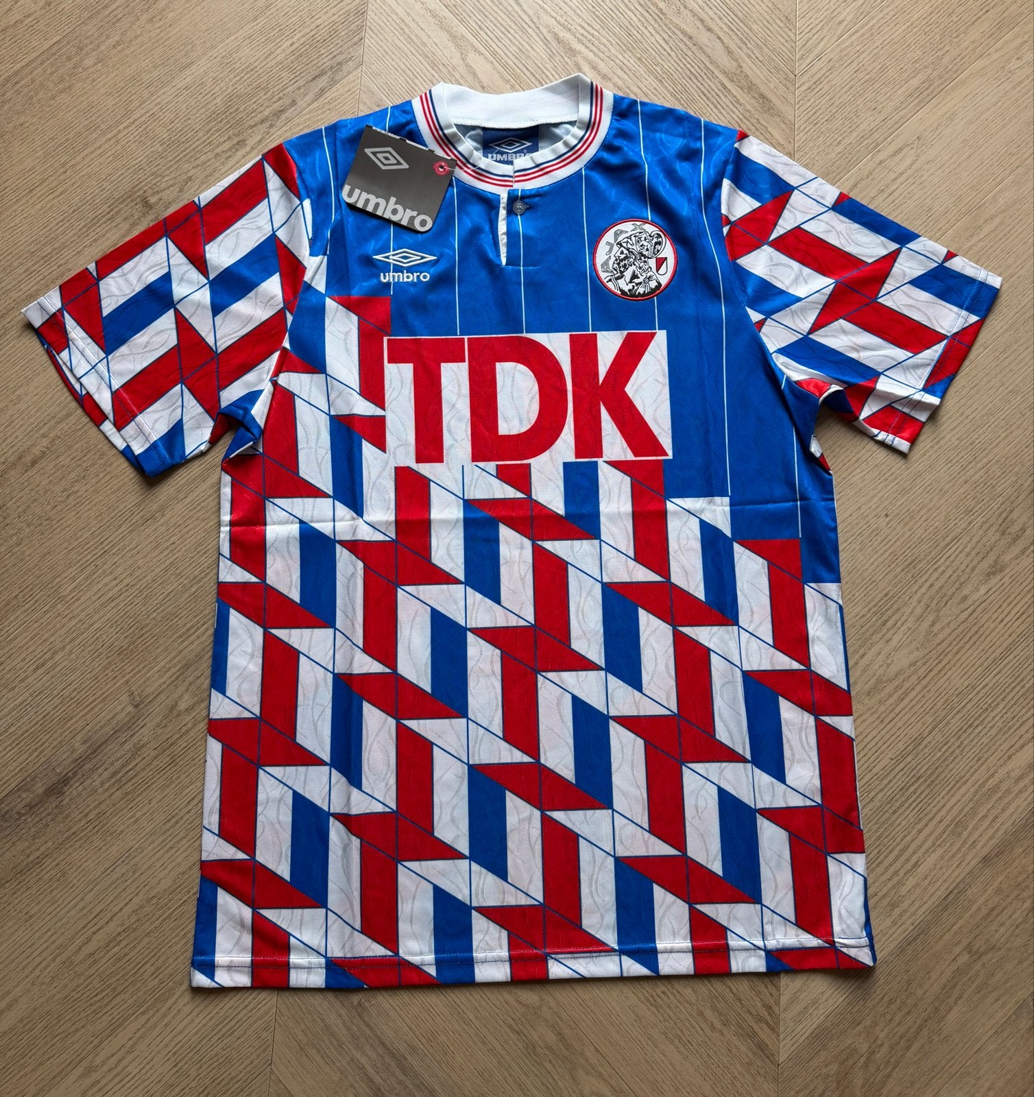 Ajax Thuisshirt 1989-1990 TDK XL Nieuw met kaartjes, Meerkleurig, Ophalen of Verzenden, Voetbal, Maat 56/58 (XL)