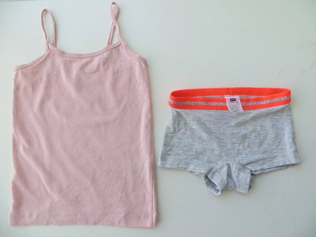 Ondergoed HEMA Roze Hemd met Broekje Mt 110/116 katoen Visco, Nacht- of Onderkleding, Meisje, Ophalen of Verzenden, Zo goed als nieuw