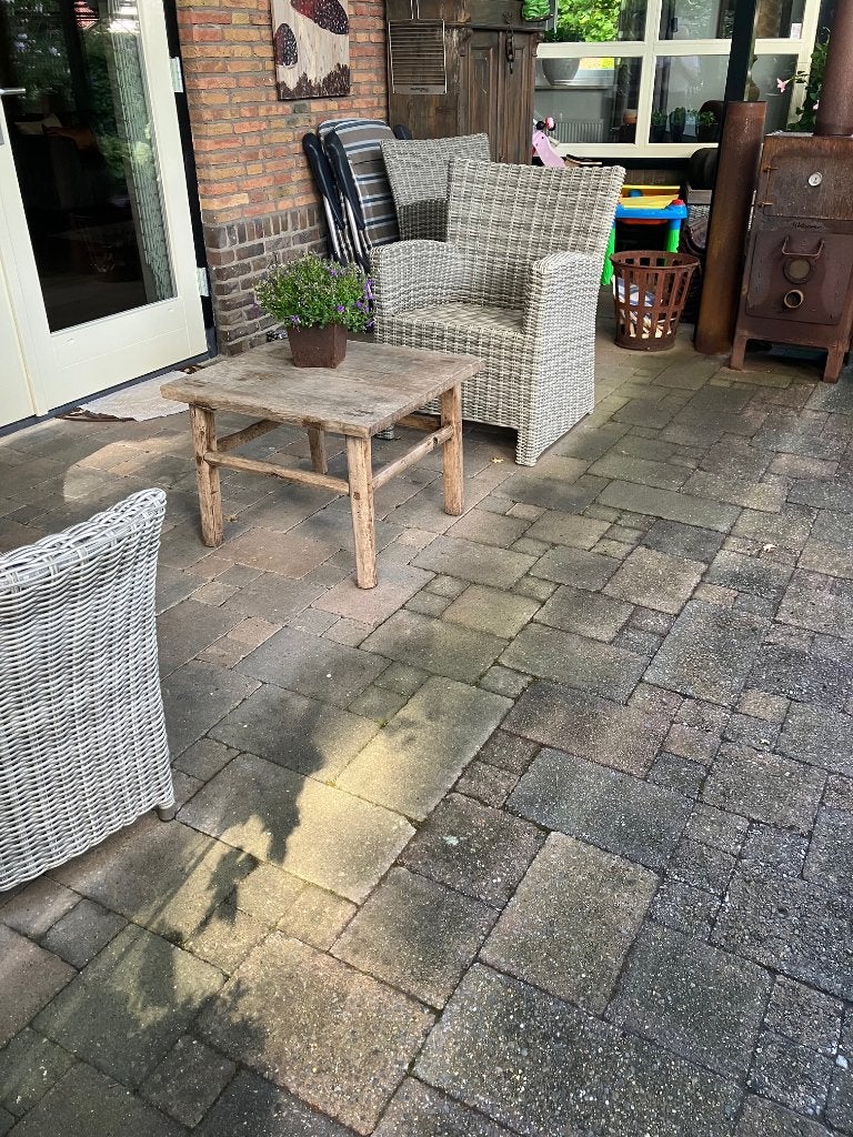 Gratis: 20m2 getrommelde stoeptegels, wild verband, Ophalen, Gebruikt, Klinkers, 10 m² of meer