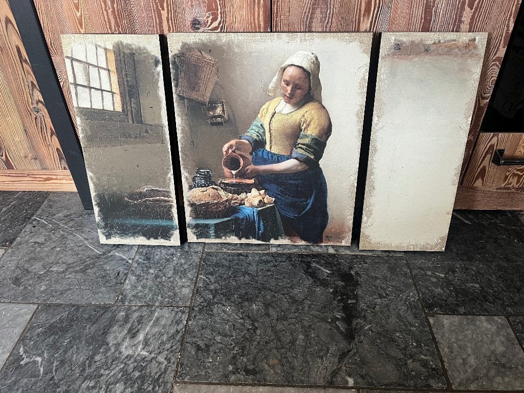 Schilderij 3 luik melkmeisje, Ophalen, Portret of Personen