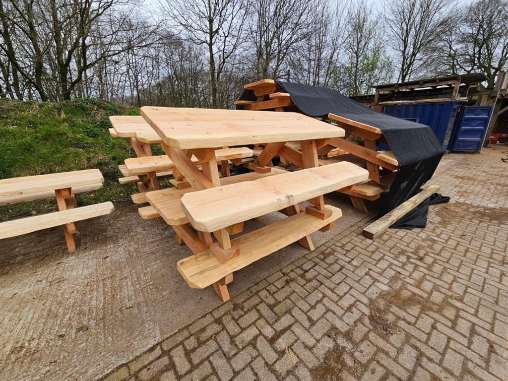 Picknicktafel | picknickbank | douglas hout | robuust, Ophalen, Houtzagerij, Zo goed als nieuw, Hout