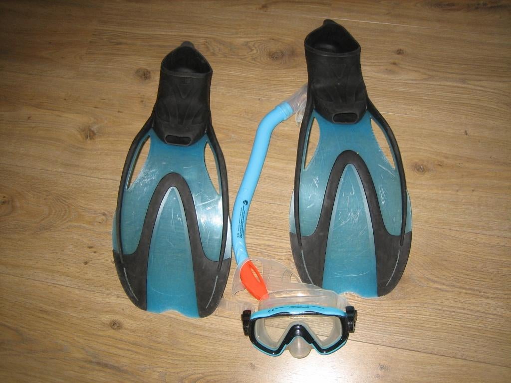 Snorkel set met Flippers, Watersport en Boten, Ophalen of Verzenden, Gebruikt, Snorkelset
